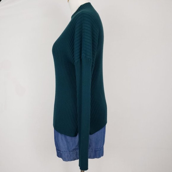 Banana Republic Women's Large Mock Neck Long Sleeve Sweater Green - Picture 6 of 9